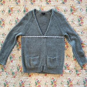 Topshop Heather Gray Zipper Cardigan Grandpa Cozy